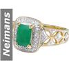 Image 1 : .81 ct Emerald & Diamond Ring 14kt Gold