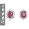 Image 1 : 3.45 ct Ruby & Diamond Earrings 14kt Gold