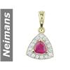 Image 1 : 1.92 ct Ruby & Diamond Pendant 14kt Gold