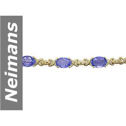 6.72 ct Tanzanite Bracelet 14kt Gold