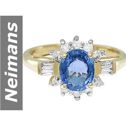 1.69 ct Ceylon Sapphire & Diamond Ring 14kt Gold