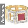 Image 1 : 2.01 ct Ruby & Diamond Gents Ring 14kt Gold