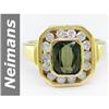 Image 1 : 2.25 ct Green Tourmaline & Diamond Ring 14kt Gold !