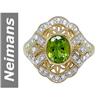 Image 1 : Extra-fine 1.75 ct Peridot & Diamond Ring 14kt Gold