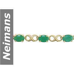 7.25 ct Emerald Bracelet 14kt Gold