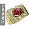 Image 1 : 7.55 ct Star Ruby & Diamond Gents Ring 14kt Gold