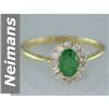 Image 1 : .74 ct Emerald & Diamond Ring 14kt Gold