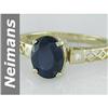 Image 1 : Art Deco 2.53 ct Sapphire & Diamond Ring 14kt Gold