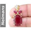 Image 1 : 10.62 ct Ruby & Diamond Pendant 14kt Gold