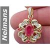 Image 1 : 3.08 ct Ruby & Diamond Pendant 14kt Gold