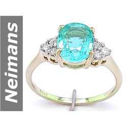 2 ct Apatite & Diamond Ring 14kt Gold