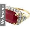 Image 1 : 10.13 ct Ruby & White Sapphire Ring 14kt Gold