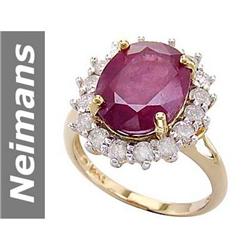 Quality 8.07 ct Ruby & Diamond Ring 14kt Gold Awesome