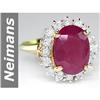 Image 1 : Glamerous 6.70 ct Ruby & Diamond Ring 14kt Gold