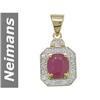 Image 1 : 3.52 ct Ruby & Diamond Pendant 14kt Gold