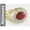 Image 1 : Rare 6.30 ct Ruby & Diamond Gents Ring 14kt Gold