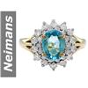 Image 1 : 2.83 ct Blue Zircon & Diamond Ring 14kt Gold