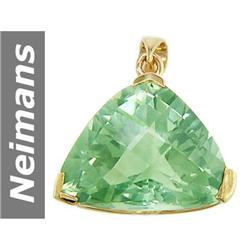 28 ct Green Amethyst Pendant 14kt Gold