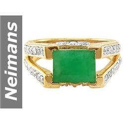 2.96 ct Emerald & Diamond Ring 14kt Gold