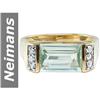 Image 1 : 2.53 ct Green Amethyst & Diamond Ring 14kt Gold