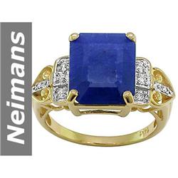 6.09 ct Sapphire & Diamond Ring 14kt Gold