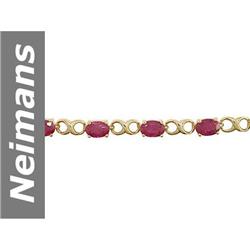 8.40 ct Ruby Bracelet 14kt Gold