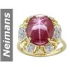 Image 1 : 10.67 ct Star Ruby & Diamond Ring 14kt Gold