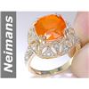 Image 1 : 2.6 ct Fire Opal & Diamond Ring 14kt Gold