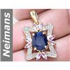 Image 1 : 3.88 ct Amethyst, Sapphire & Diamond Pendant 14kt Gold