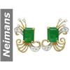 Image 1 : 3.63 ct Emerald & Diamond Earrings 14kt Gold