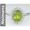 Image 1 : Wow 1.60 ct  Top Peridot & Diamond Ring 14kt Gold