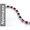 Image 1 : Elegant 37.18 ct Ruby & Diamond Bracelet 14kt Gold