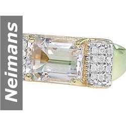 4.84 ct White Morganite & Diamond Ring 14kt Gold