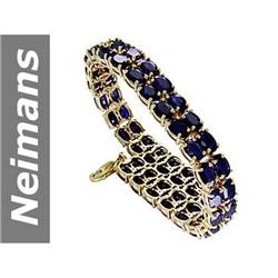 36.00 ct Sapphire Bracelet 14kt Gold