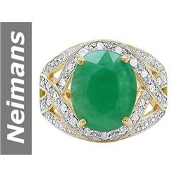 5.49 ct Emerald & Diamond Ring 14kt Gold