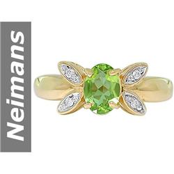 .94 ct Peridot & Diamond Ring 14kt Gold