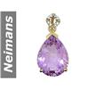 Image 1 : 12.25 ct Amethyst & Diamond Pendant 14kt Gold