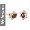 Image 1 : 1.54 ct Ruby & Diamond Earrings 14kt Gold