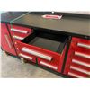 Image 2 : RED STEELMAN 15 DRAWER 2 DOOR WORK BENCH H36" X W113" X D29" WITH ANTI-SLIP LINING LOCKING