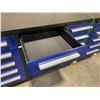 Image 2 : BLUE STEELMAN 25 DRAWER WORK BENCH H36" X W113" X D29" WITH ANTI-SLIP LINING LOCKING DRAWERS AND