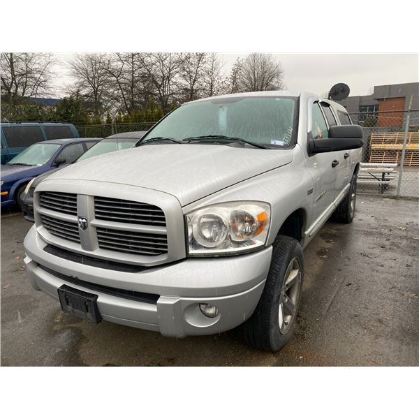 *TOW* 2007 DODGE RAM 1500, 4DR CREW CAB P/U, GREY, VIN# 1D7HU18227J507298