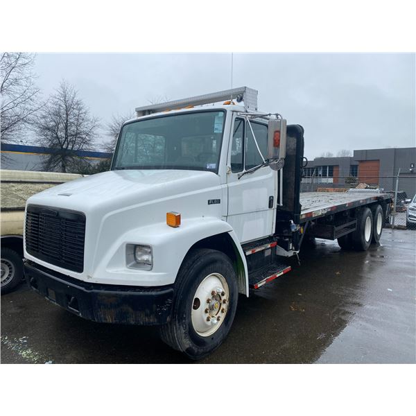 1994 FREIGHTLINER FL80, 2DR FLAT DECK, WHITE, VIN # 1FVXJLBB1RL639385