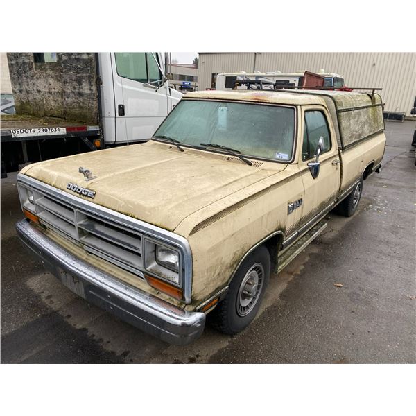 1988 DODGE RAM 150, 2DR PU, BEIGE, VIN # 1B7FD14Y0JS606540