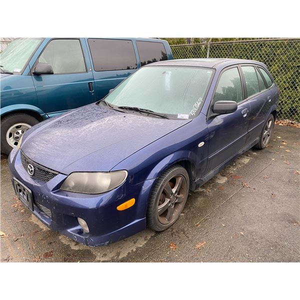 *TOW* 2003 MAZDA PROTEGE 5, 4DR HATCH BACK, BLUE, VIN# JM1BJ245431166365