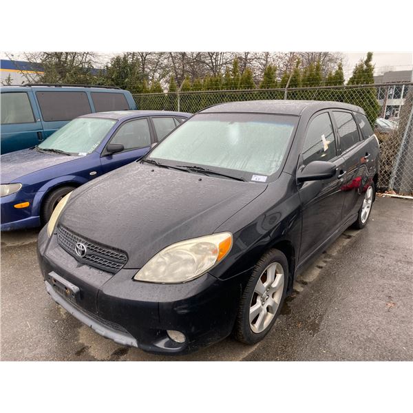 *TOW* 2007 TOYOTA MATRIX, 4 DR HATCH BACK, BLACK, VIN# 2T1KR32E97C628972