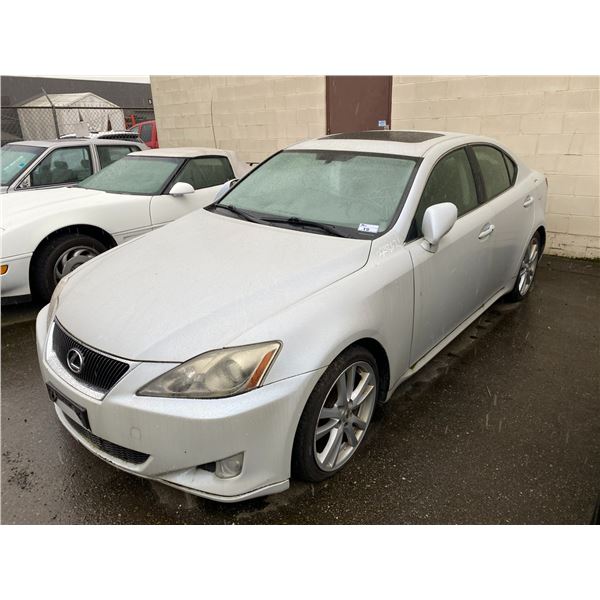 *TOW* 2006 LEXUS IS250, 4DR COUPE, WHITE, VIN# JTHBK262065019147