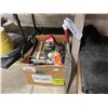 Image 3 : BOX OF ASSORTED TOOLS, BLACK SORTER BAG OF PAINT SUPPLIES & BOX OF BLACK SILVERWARE WRAP