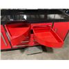 Image 2 : RED METAL 10 DRAWER 2 DOOR INDUSTRIAL WORKBENCH 87"W X 24"D X 35"H