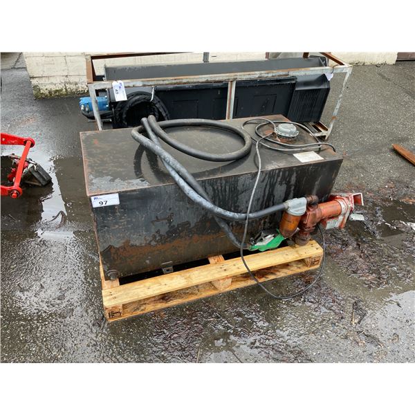 TIDY TANK BLACK METAL 317 LITER DIESEL STORAGE TANK WITH PUMP & HANDLE