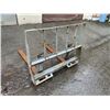 Image 2 : GREY METAL 42" SKID STEER FORK / 46" WIDE HEADACHE RACK ATTACHMENT WITH TRAILER BALL